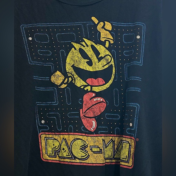 Black Pac-Man Graphic T Shirt - Picture 1 of 8